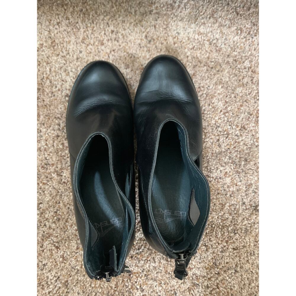 Dansko Bonita Leather Black Back Zip Bootie Cutout Side Womens Size 39  US 8.5 - Picture 4 of 9